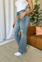 Load image into Gallery viewer, Judy Blue Medium Rise Tummy Control Destroy Flare Jeans