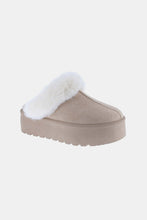 Load image into Gallery viewer, Thick Bottom Fur Trim Snow Slippers - Taupe