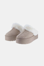 Load image into Gallery viewer, Thick Bottom Fur Trim Snow Slippers - Taupe