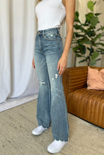 Load image into Gallery viewer, Judy Blue Medium Rise Tummy Control Destroy Flare Jeans