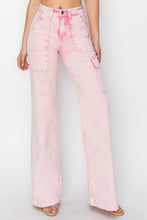 Load image into Gallery viewer, Risen High Rise Wide Leg Cargo Pocket Jeans