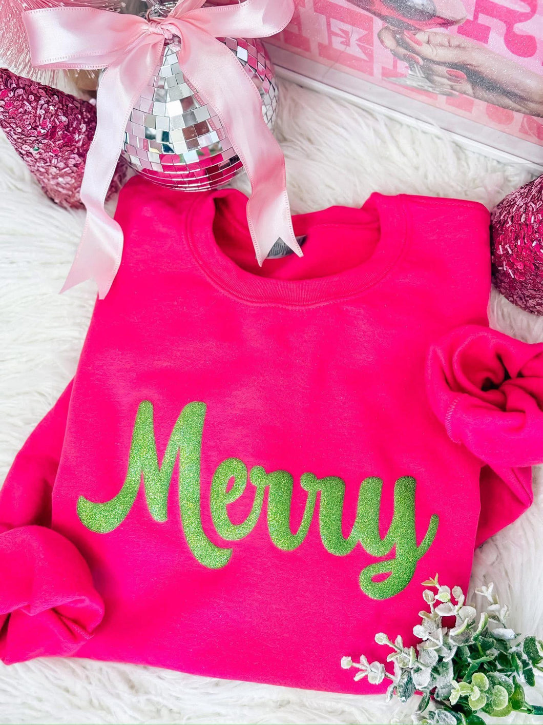 Merry Glitter Puff Sweatshirt