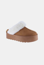 Load image into Gallery viewer, Thick Bottom Fur Trim Snow Slippers - Tan
