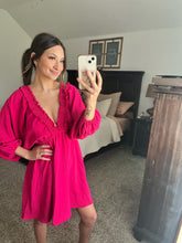 Load image into Gallery viewer, Glamour Girl Hot Pink Mini Dress
