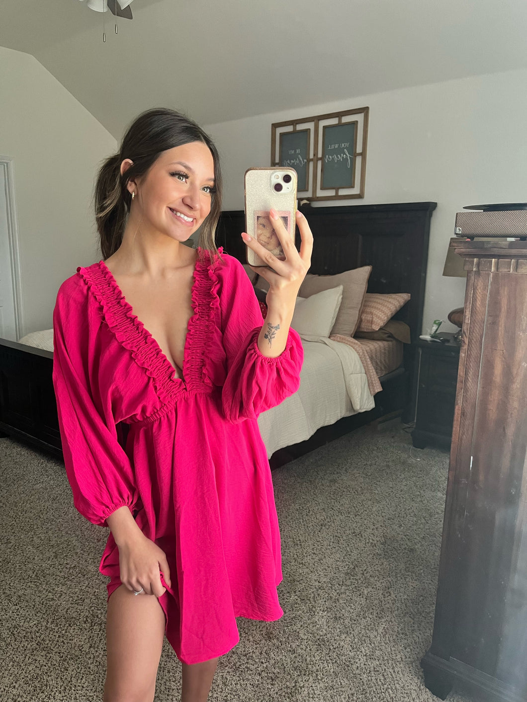 Glamour Girl Hot Pink Mini Dress